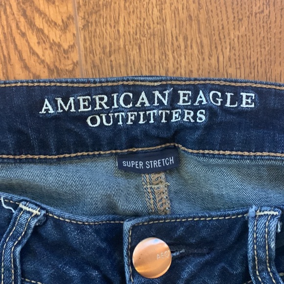 American Eagle Dark Wash Super Low Rise Jegging - Picture 2 of 4